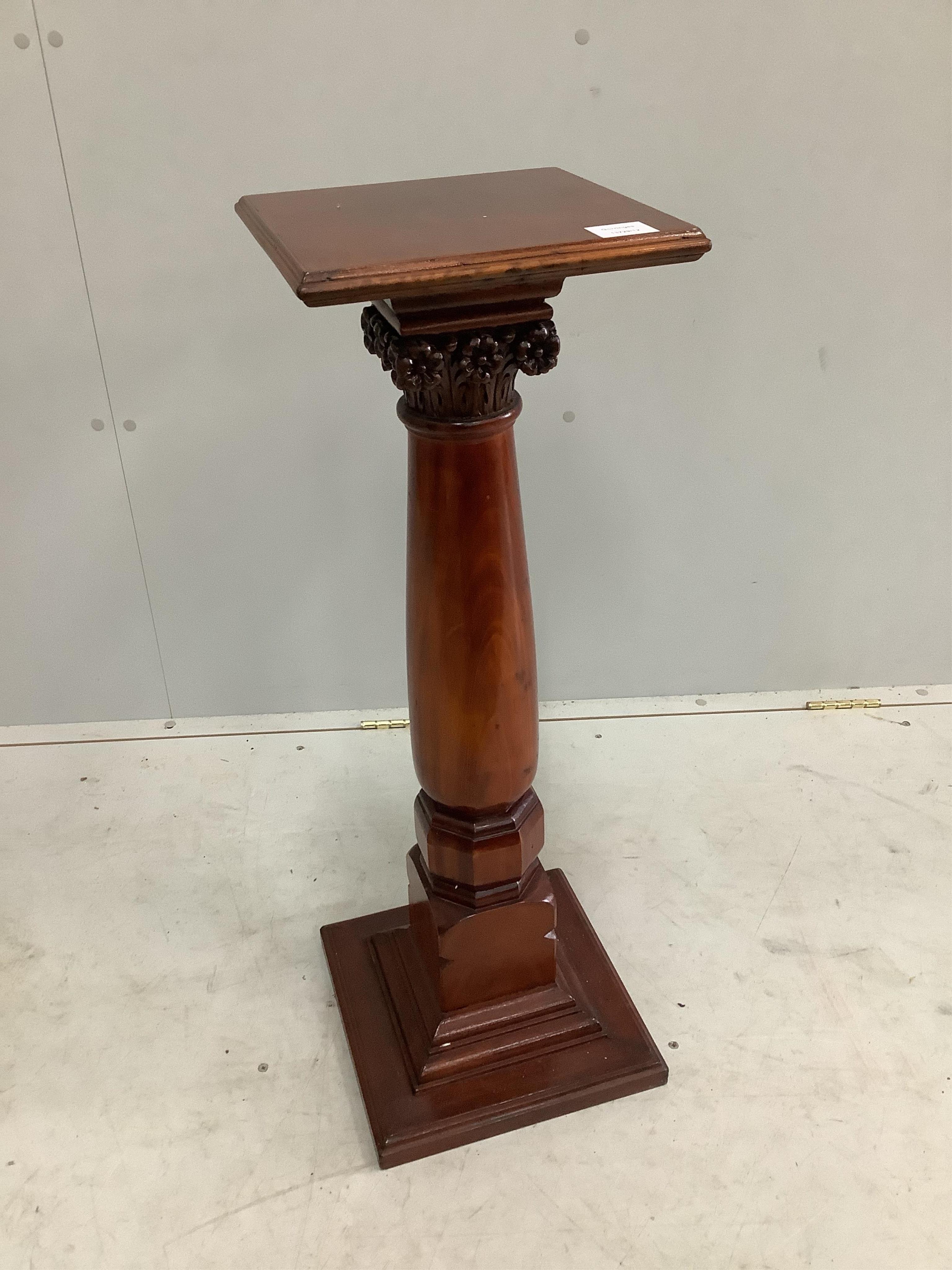 A Victorian style mahogany pedestal, height 84cm